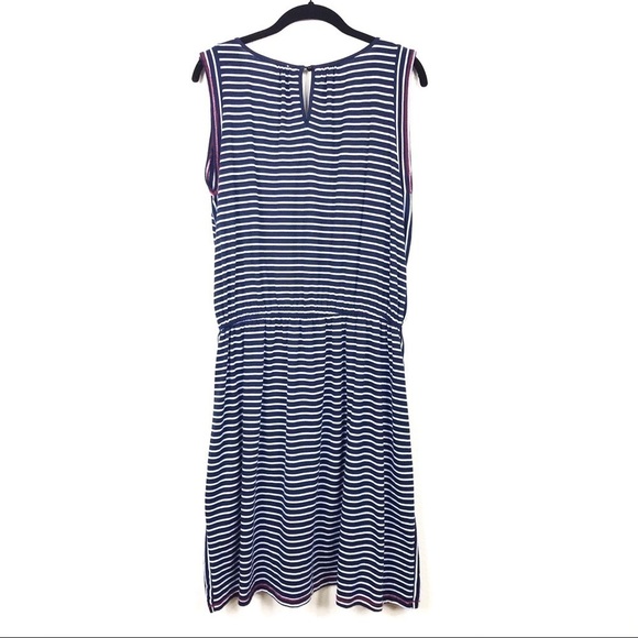 Mystree Navy Nautical Stripe Cinched Waist Dress L - Picture 7 of 10